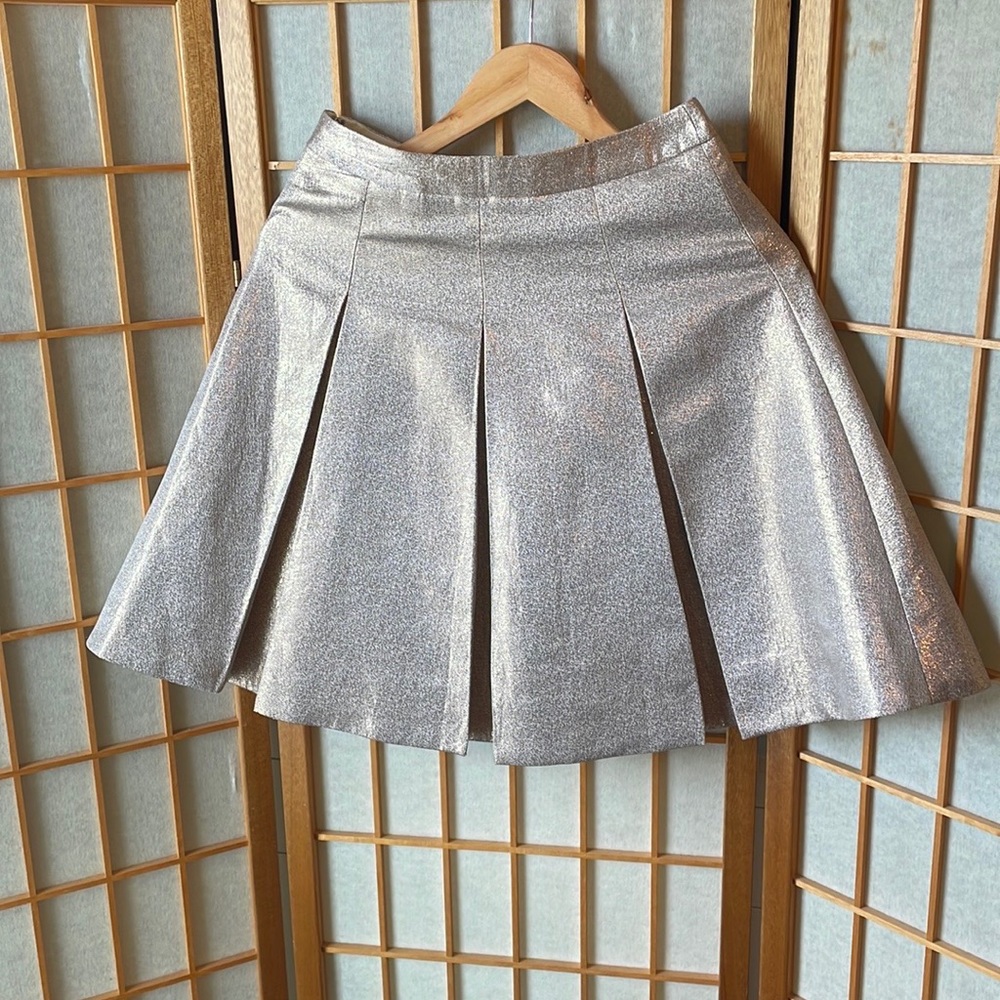 Kate Spade New York Ariella Gold Shimmer A-Line Pleated Skirt Size 2 - Picture 3 of 16